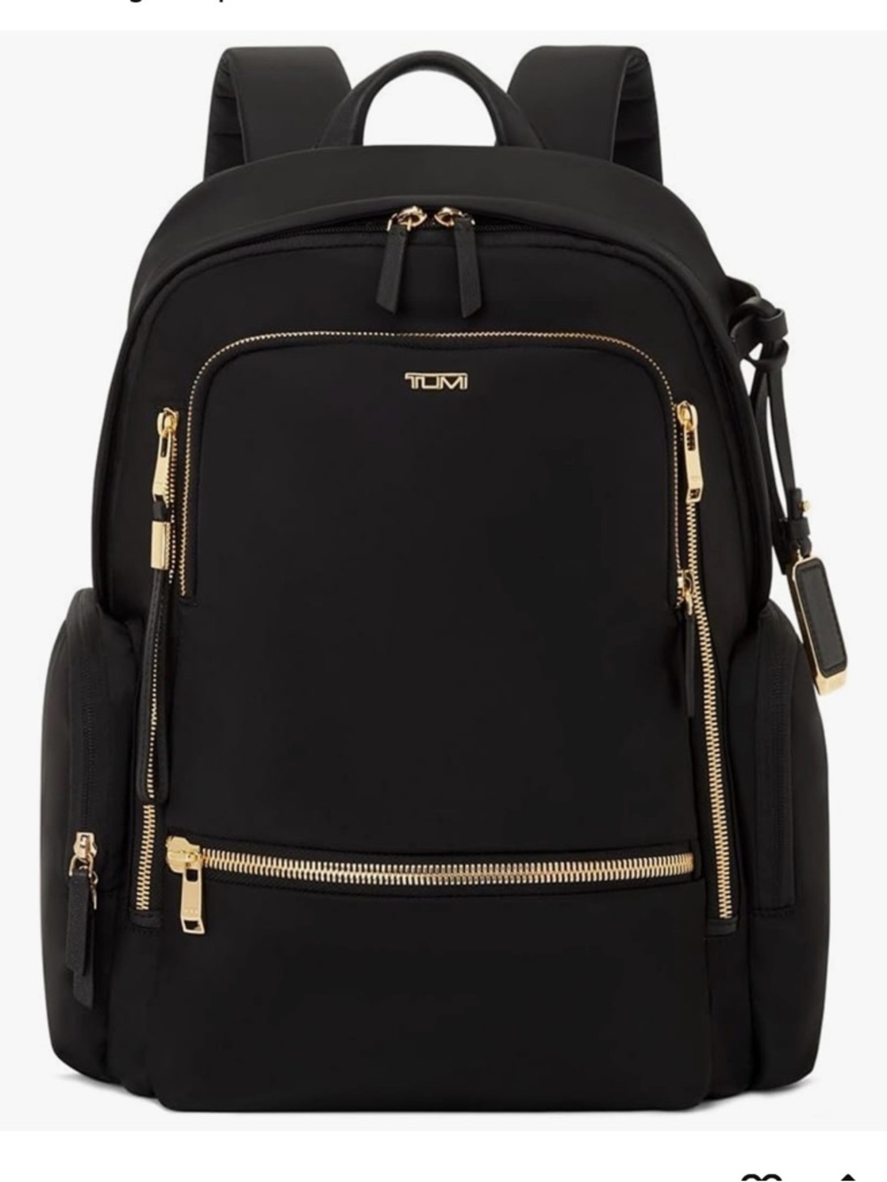 Tumi Black Backpack with Gold Hardware